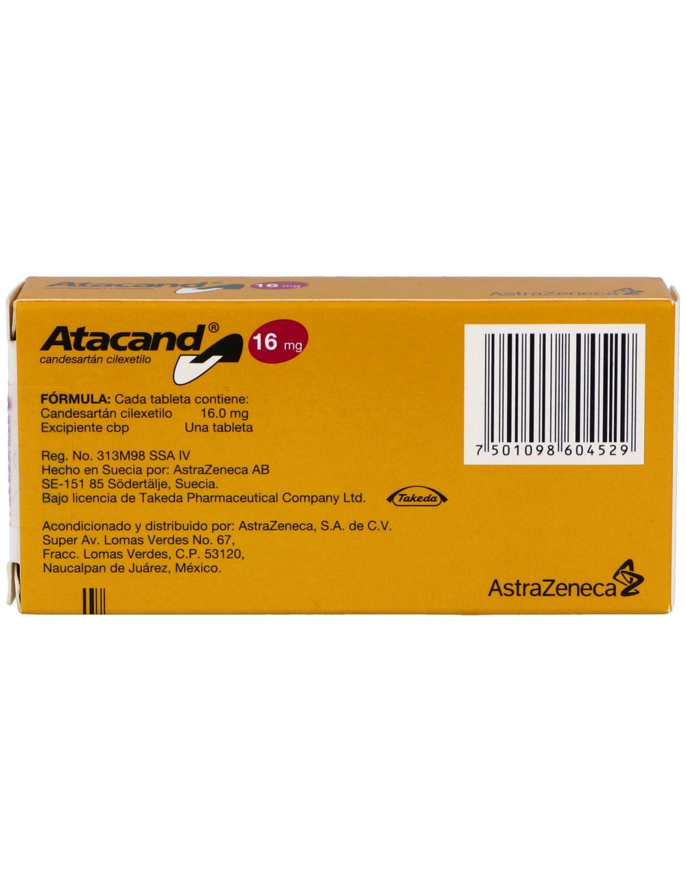 Atacand 16mg Candesartán 28 Tabletas Farmacia AstraZeneca