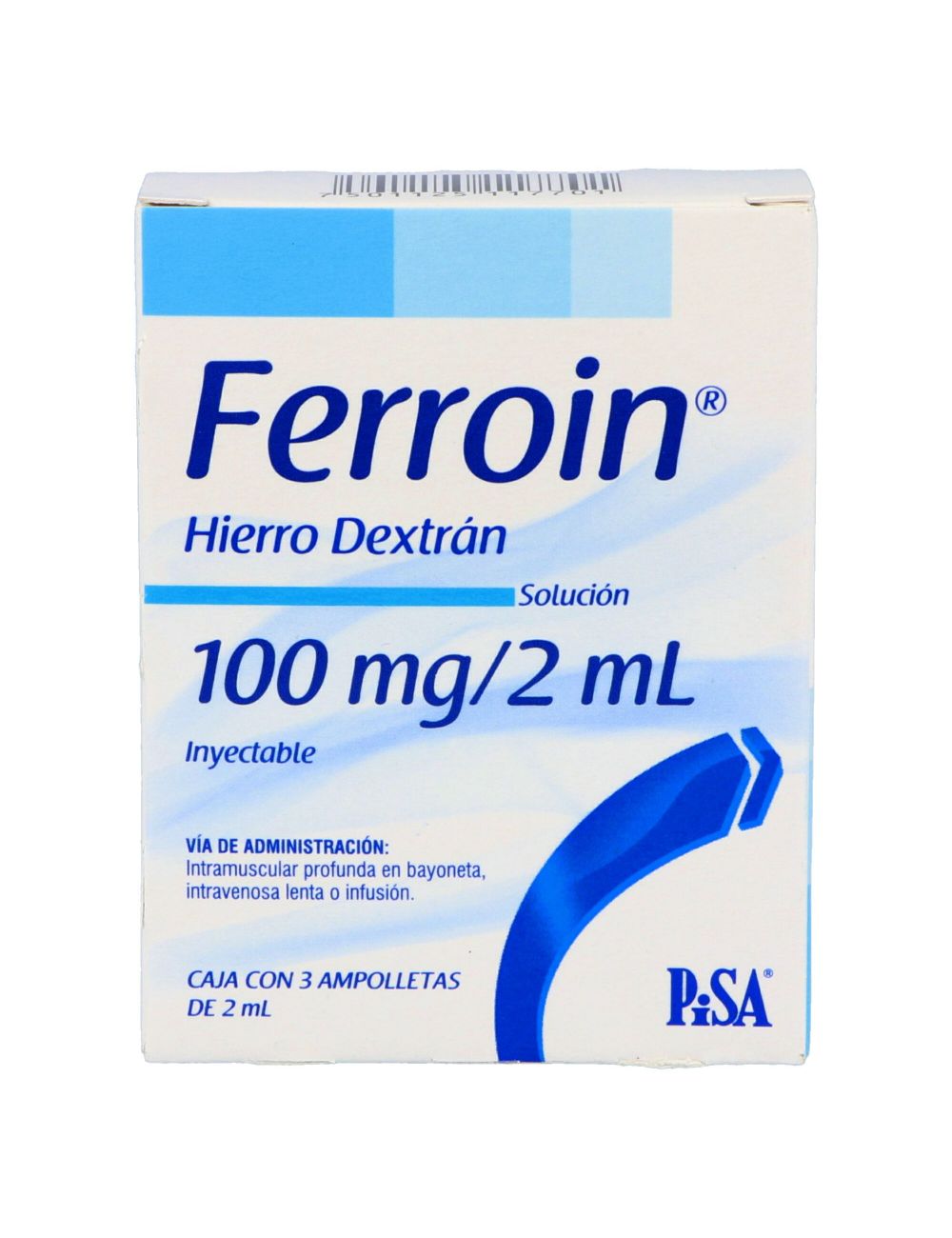 Precio Ferroin solución 100 mg/2 ml 3 ampolletas | Farmalisto MX