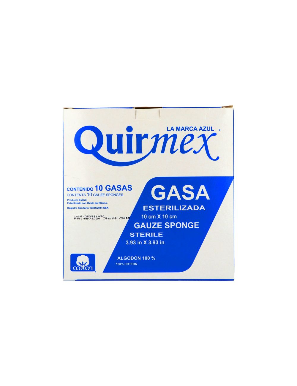 Precio Gasa esterilizada quirmex 10 x 10 10 piezas | Farmalisto MX