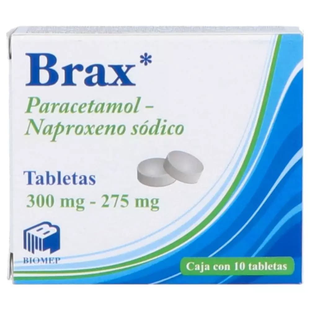Precio Brax 300 mg/275 mg 10 tabletas | Farmalisto MX
