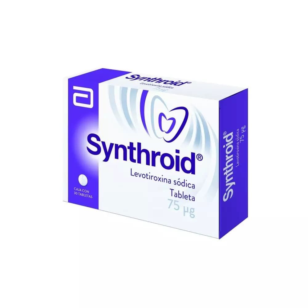 Precio Synthroid 75 mcg con 30 tabletas | Farmalisto MX