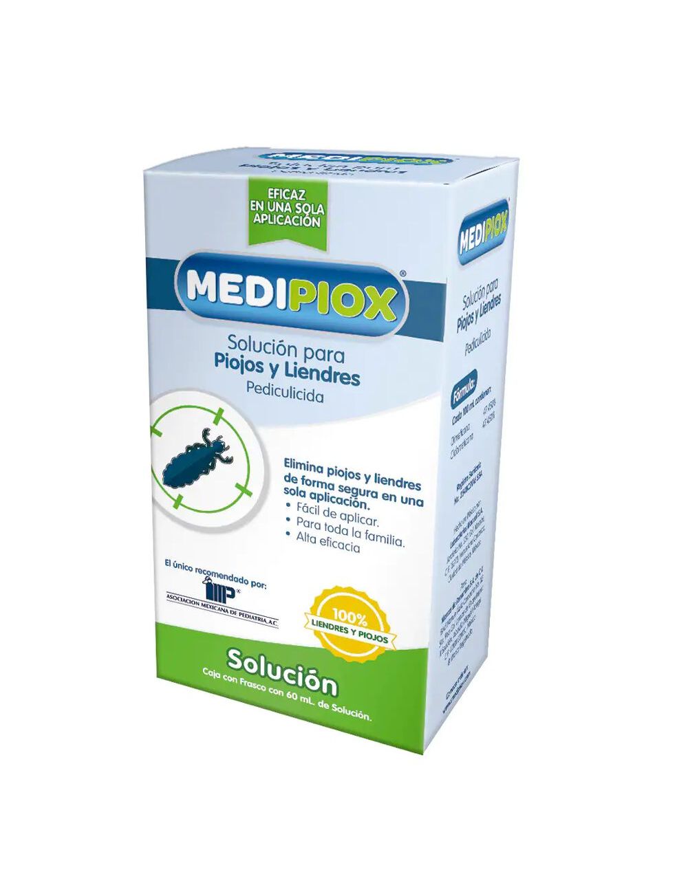 Precio Medipiox Solución Piojos Liendres 60 mL | Farmalisto MX