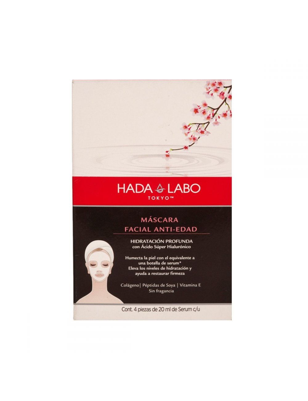 Hada Labo Mascara Facial Anti-Edad 20 mL Caja Con 4 Piezas.