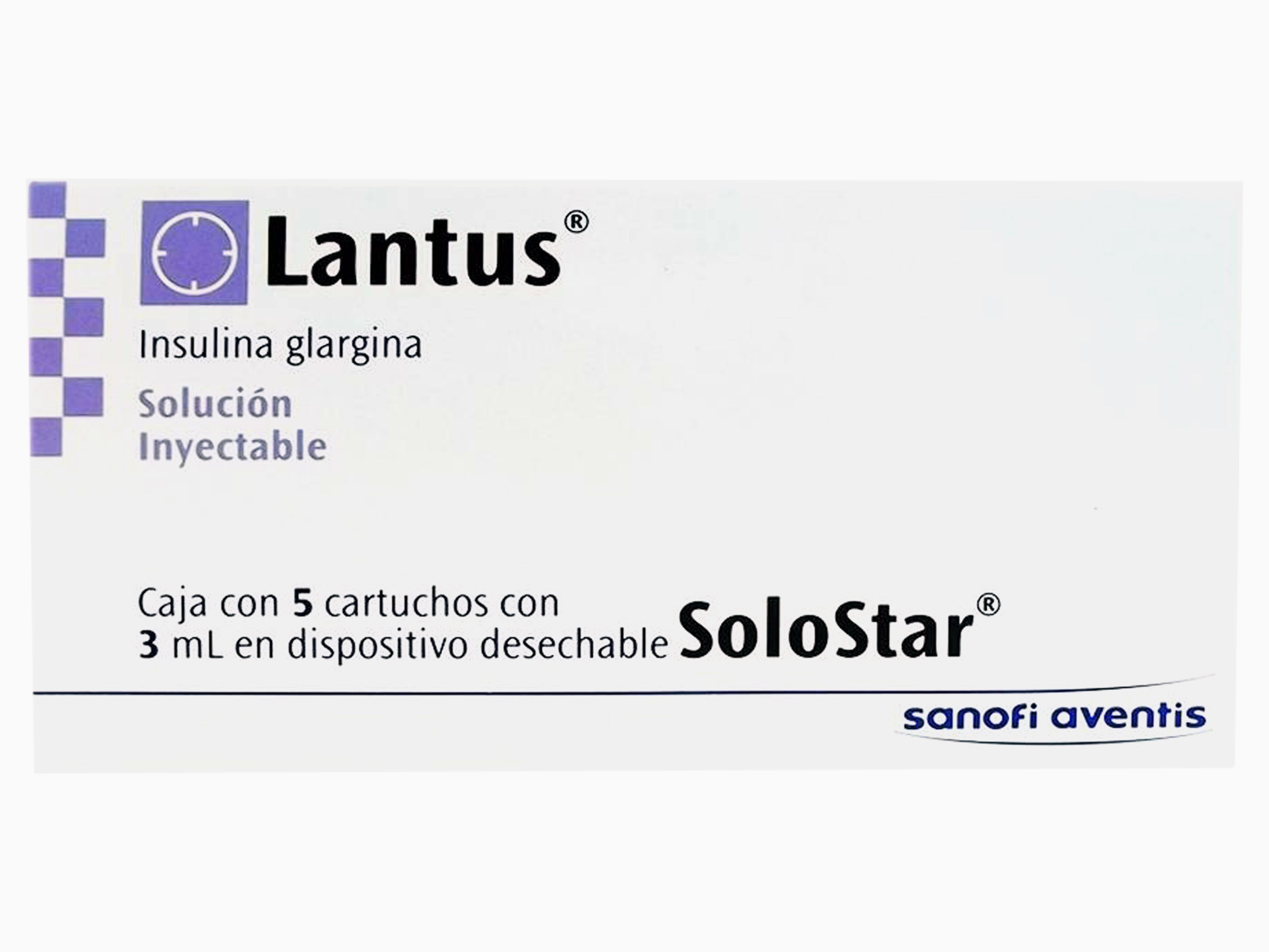 Precio Lantus 100 U.I 5 cartuchos insulina 3 ml | Farmalisto MX