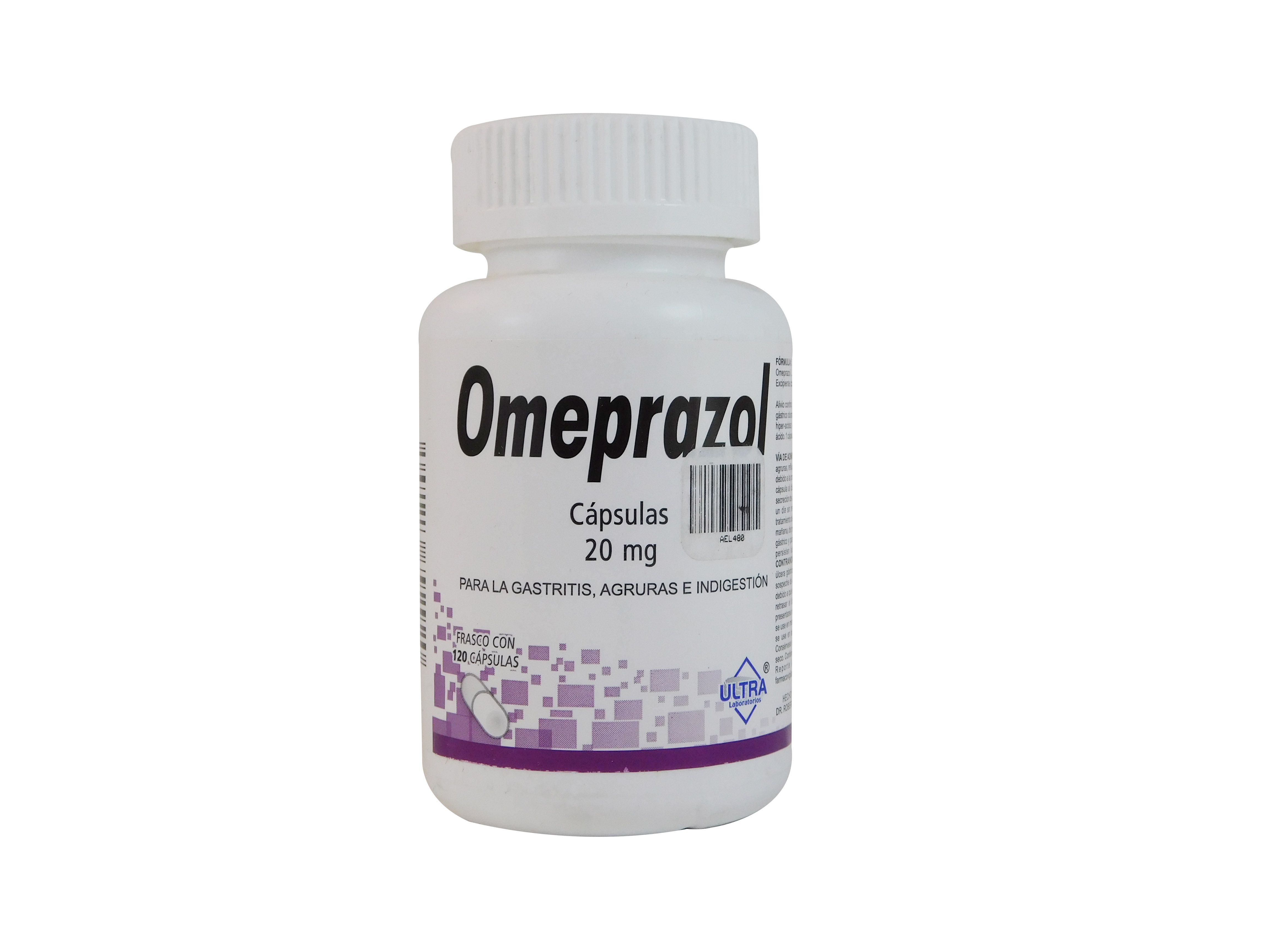 Precio Omeprazol 20 mg con 120 cápsulas | Farmalisto MX