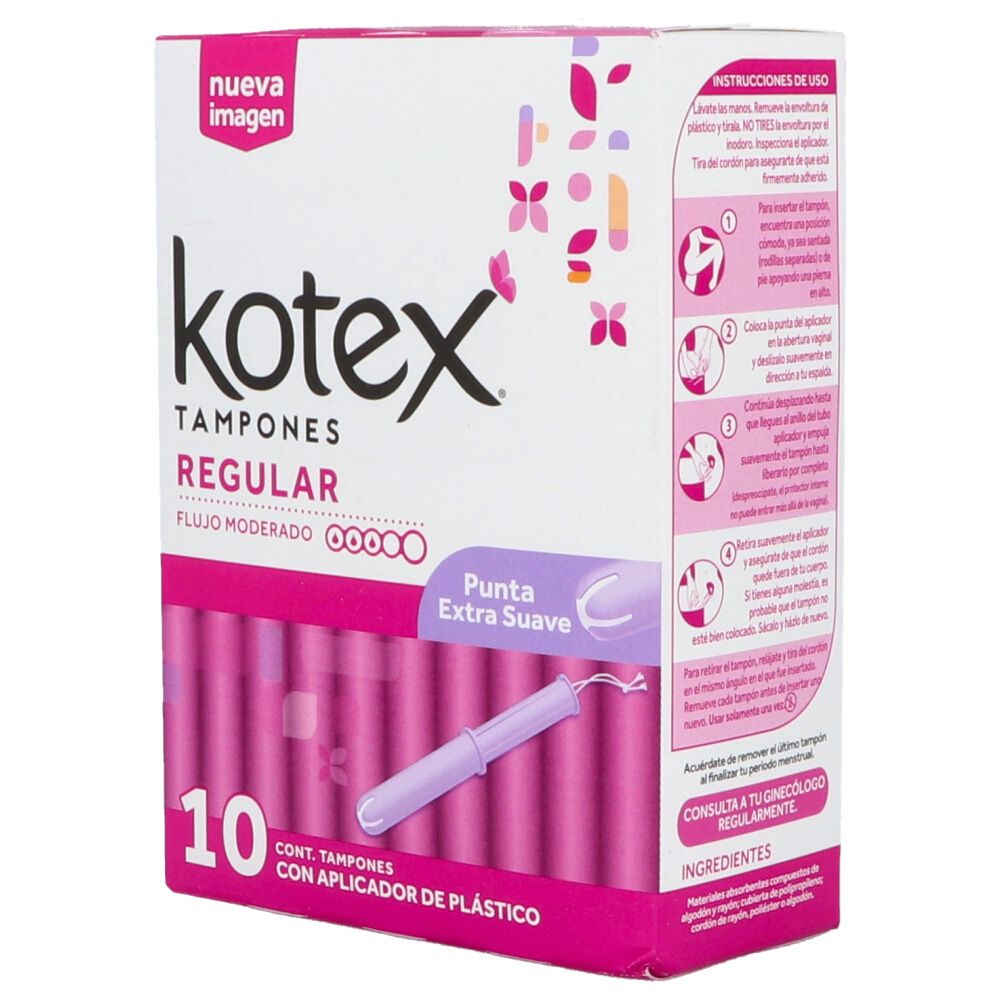 Precio Kotex tampones regulares 10 piezas | Farmalisto MX