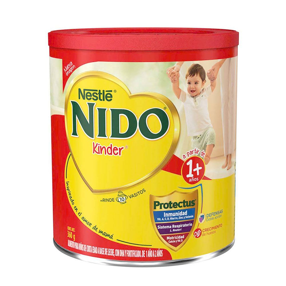 Precio Nido 1+ Kinder 360 g lata con leche en polvo | Farmalisto MX