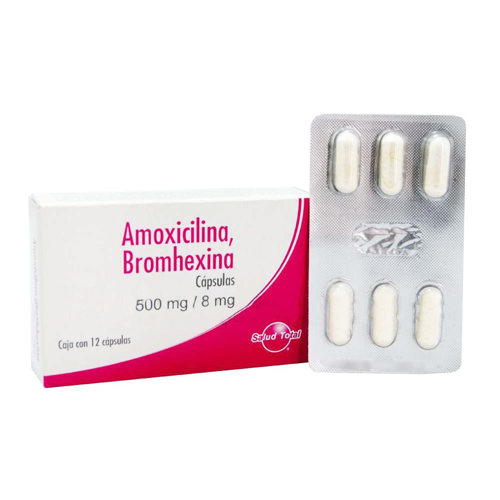 Precio Amoxicilina/Bromhexina 500/8 mg 12 cáps | Farmalisto MX