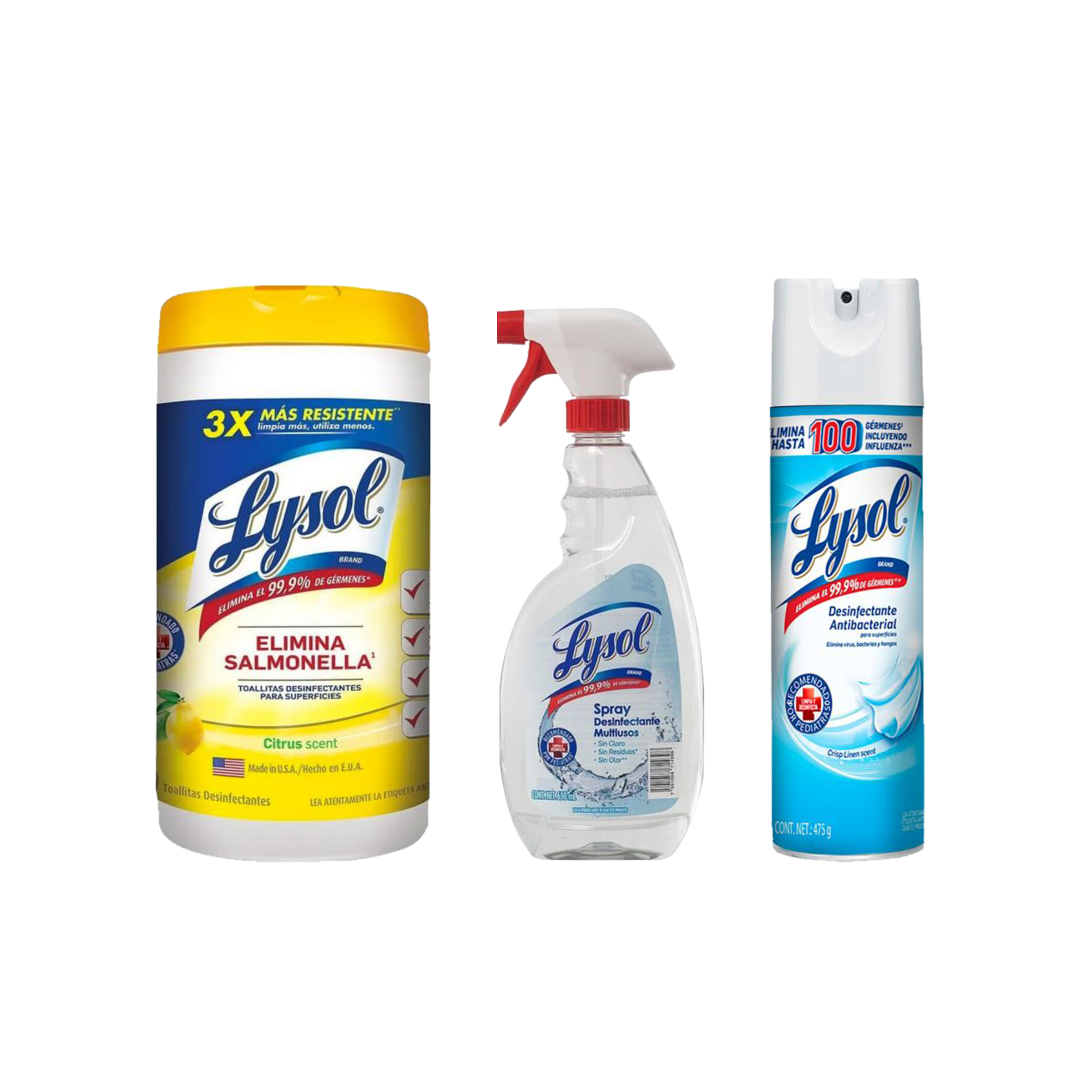 Precio Kit Desinfectantes Lysol 3 Piezas | Farmalisto MX