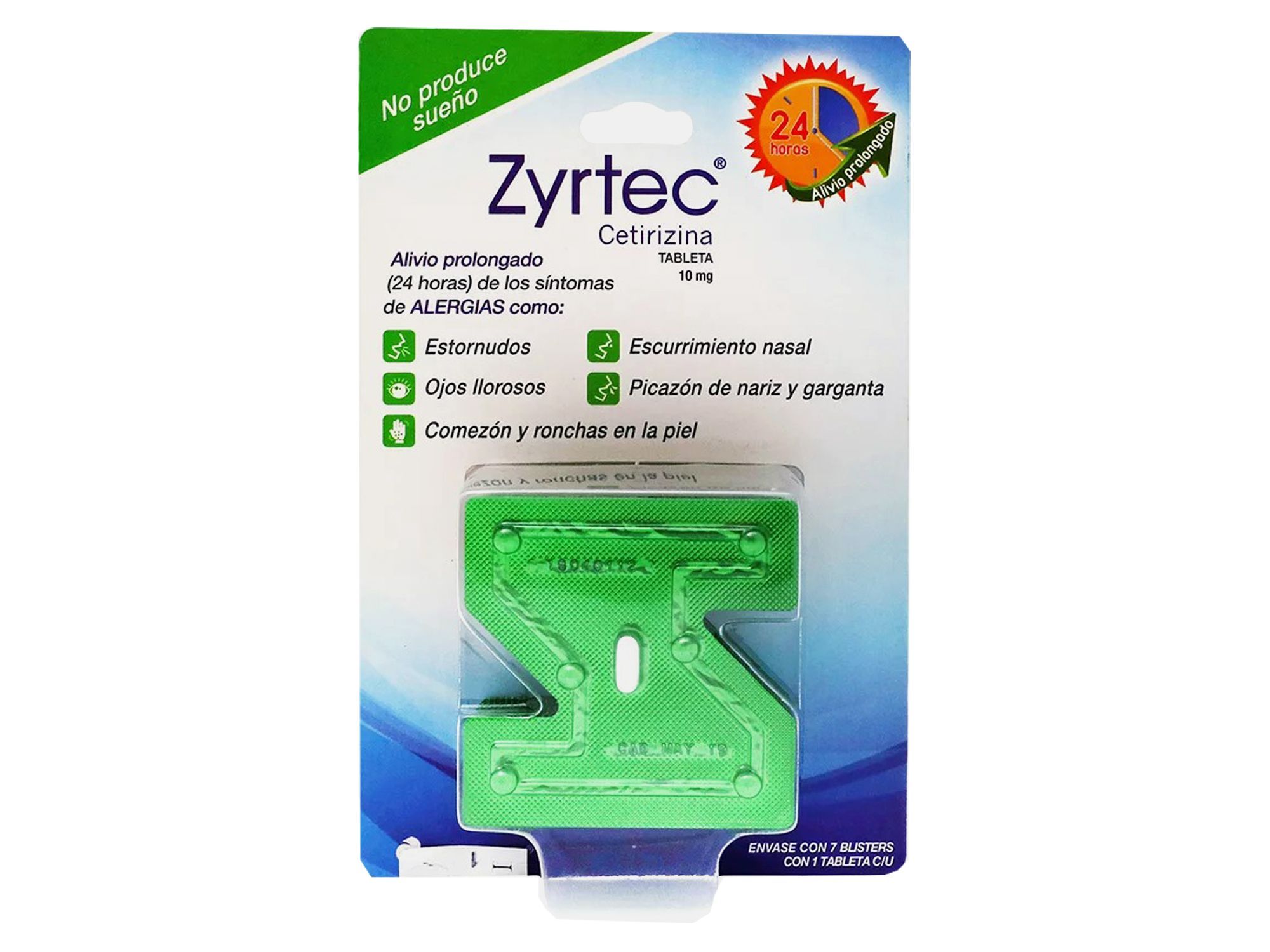 Precio Zyrtec 10 mg empaque con 7 tabletas | Farmalisto MX