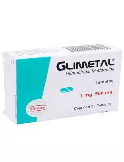 Glimetal 1 mg/500 mg Caja Con 32 Tabletas