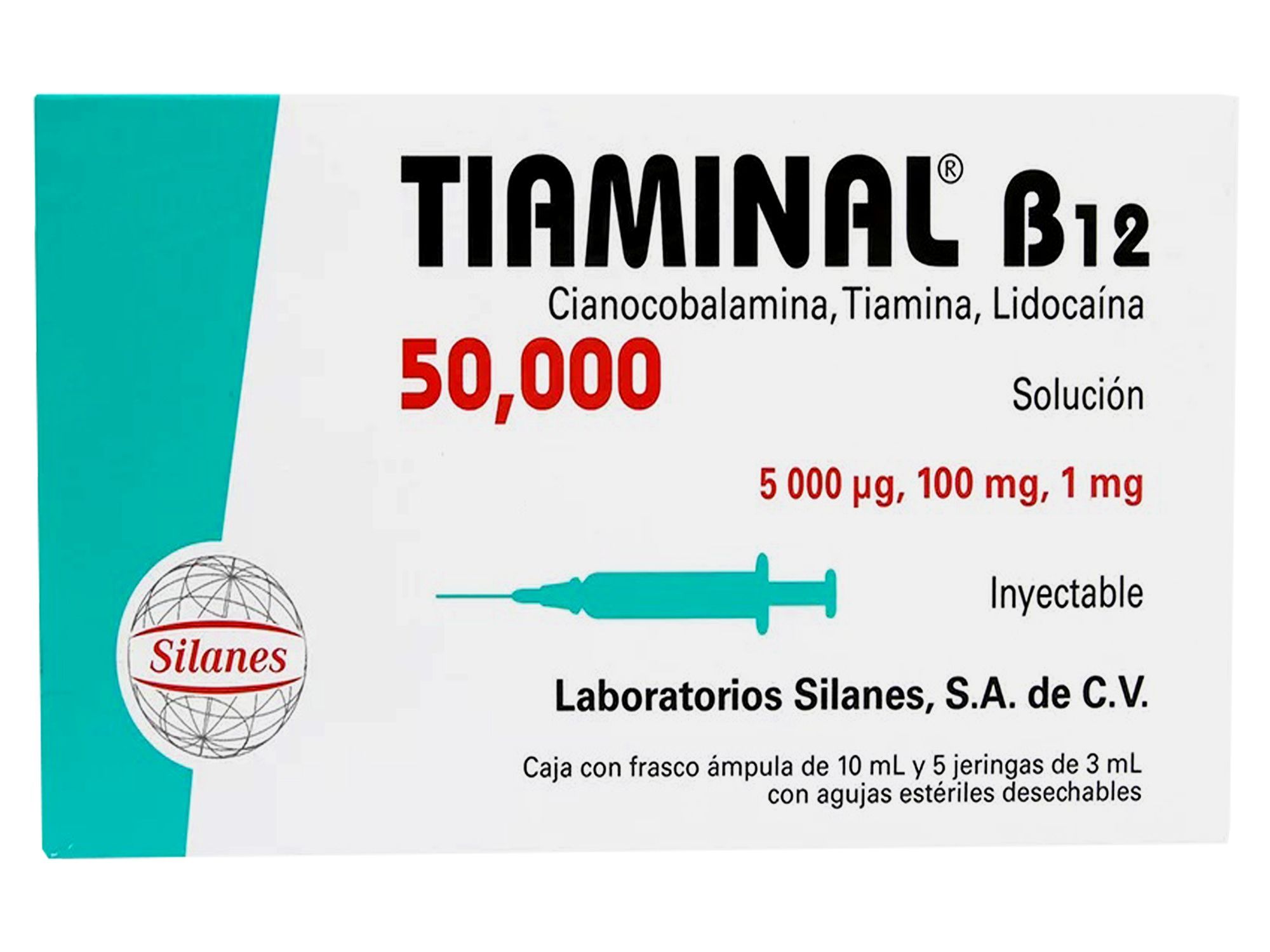 Precio Tiaminal b12 50000 frasco ámpula de 10 mL | Farmalisto MX