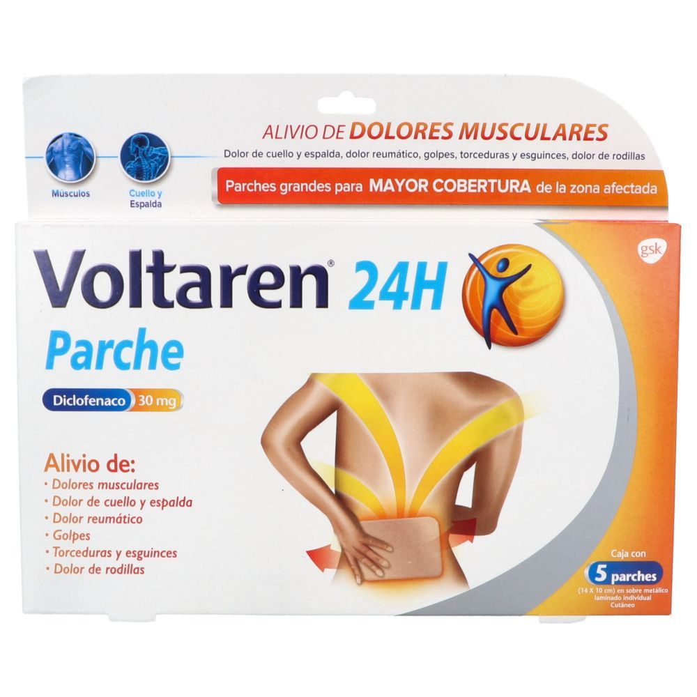 Precio Voltarén Parches 24 H 30 mg 5 unidades | Farmalisto MX