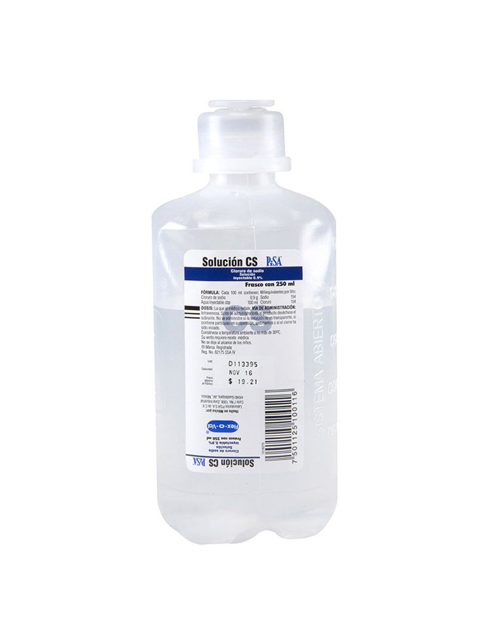 Precio Solución de cloruro de sodio 250 ml | Farmalisto MX
